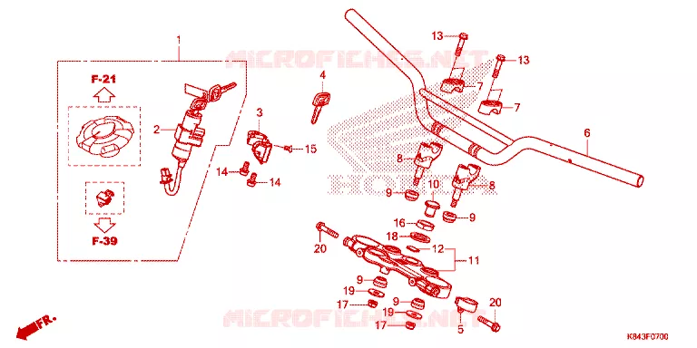 GUIDON - TE DE FOURCHE Honda MOTO 150 CRF 2020  CRF150LL