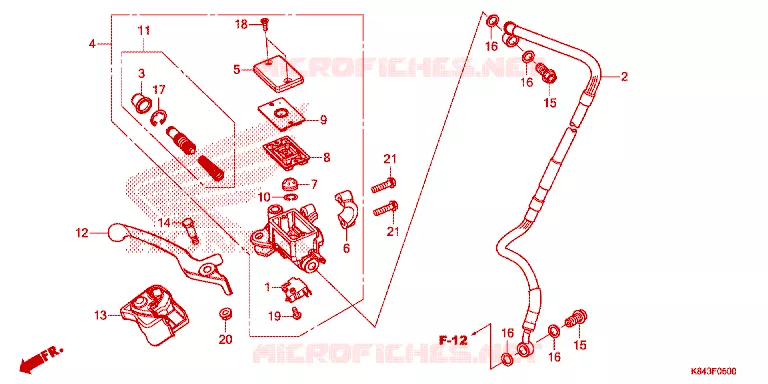 MAITRE CYLINDRE DE FREIN AVANT Honda MOTO 150 CRF 2021  CRF150LL
