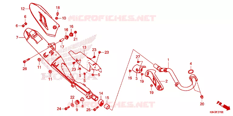 SILENCIEUX D'ECHAPPEMENT Honda MOTO 150 CRF 2020  CRF150LL