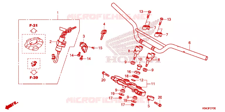 GUIDON - TE DE FOURCHE Honda MOTO 150 CRF 2022  CRF150LN