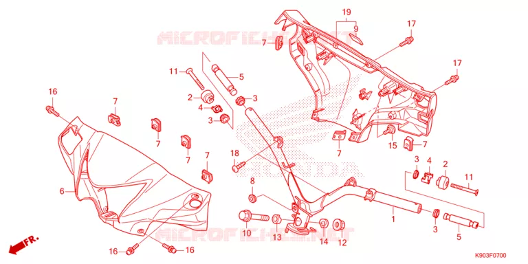 GUIDON - CARENAGE Honda MOTO 110 WAVE 2023  AFS110DFP