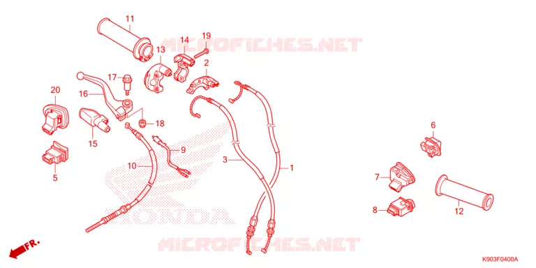 POIGNEE - COMMODO - CABLE Honda MOTO 110 WAVE 2023  AFS110DFP