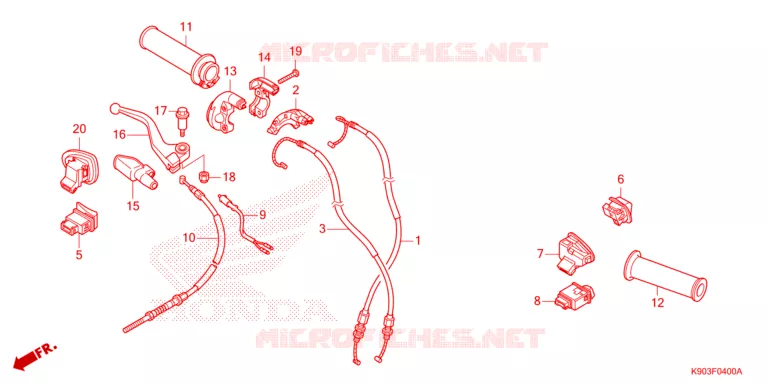 HANDLE GRIP/SWITCH/CABLE Honda MOTO 110 WAVE 2024  AFS110DFR