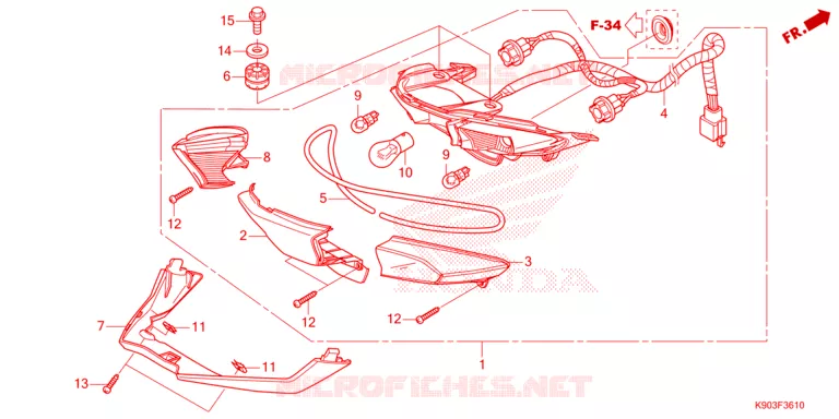FEUX ARRIERE Honda MOTO 110 WAVE 2023  AFS110CSFP