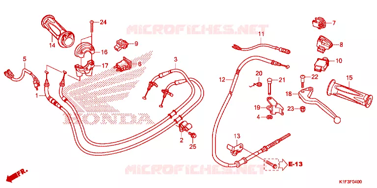 COMMODO - LEVIER - CABLE Honda SCOOTER 150 AIR-BLADE 2021  ACA150CAFM