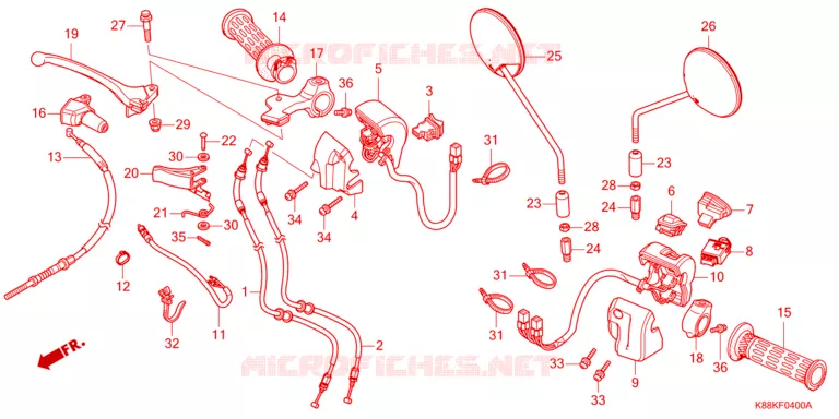 COMMODO - LEVIER - CABLE Honda MOTO 110 CUB 2021  C110XM