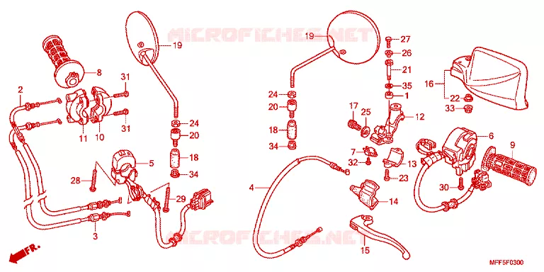 COMMODO - LEVIER - CABLE Honda MOTO 700 TRANSALP 2012  XL700VAC