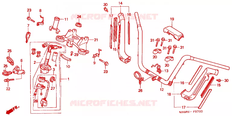 GUIDON Honda MOTO 1500 GOLD-WING 1998  GL1500AW