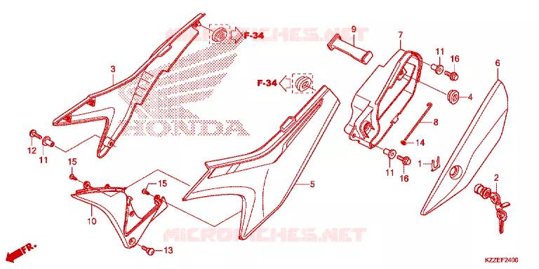 FILTRE A AIR - COUVERCLE LATERAL Honda MOTO 250 CRF 2017  CRF250LH