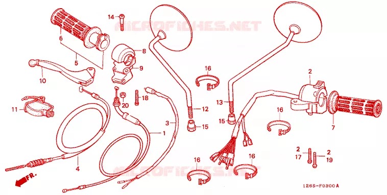 COMMODO - LEVIER - CABLE Honda MOTO 50 DAX 1996  ST50S
