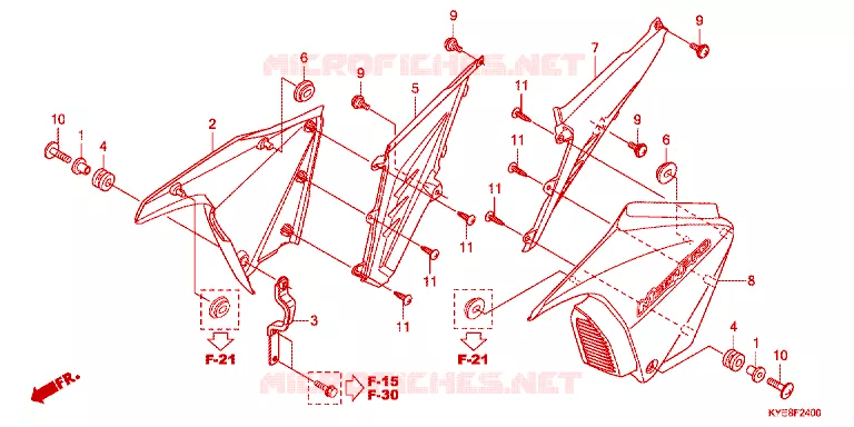 FILTRE A AIR - COUVERCLE LATERAL Honda MOTO 150 MEGA-PRO 2011  GL150MCB