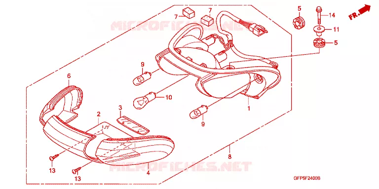 FEUX  Honda MOTO 100 POP 2007  RF1007