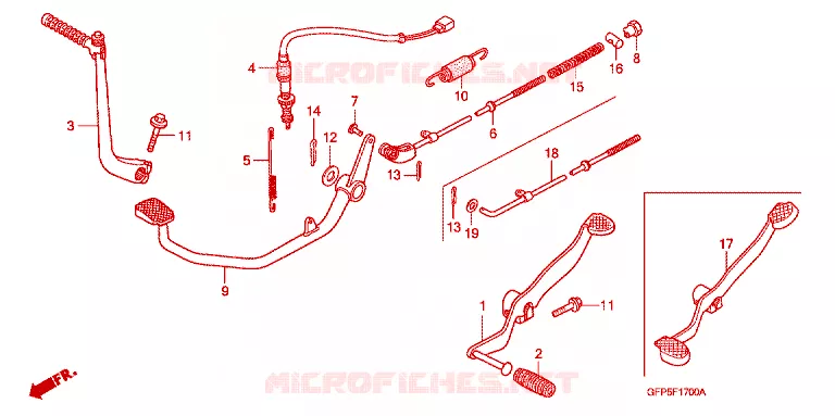 KICK STARTER ARM/PEDAL Honda MOTO 100 POP 2007  RF1007