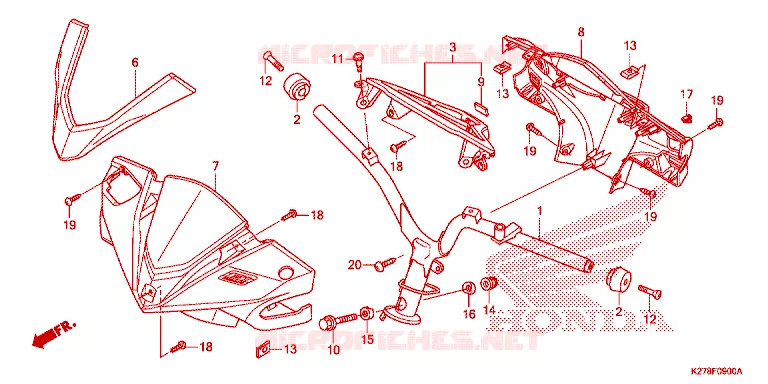 GUIDON - CARENAGE Honda SCOOTER 125 AIR-BLADE 2015  ACA125CBFF_9V