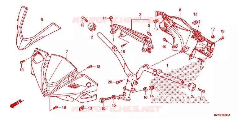 GUIDON - CARENAGE Honda SCOOTER 125 AIR-BLADE 2014  ACA125CBFE_2V