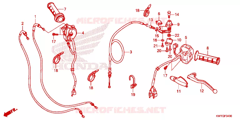 LEVIER DE GUIDON - CABLE - COMMODO Honda MOTO 300 XR 2017  XRE300H