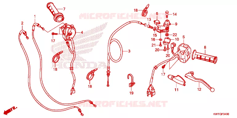 LEVIER DE GUIDON - CABLE - COMMODO Honda MOTO 300 XR 2017  XRE300AH