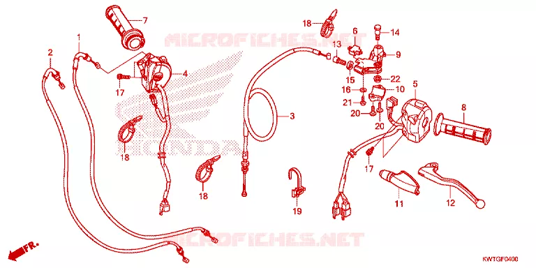 LEVIER DE GUIDON - CABLE - COMMODO Honda MOTO 300 XR 2017  XRE300H