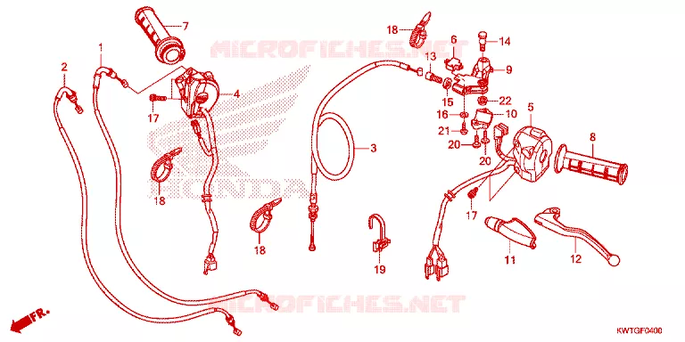 LEVIER DE GUIDON - CABLE - COMMODO Honda MOTO 300 XR 2017  XRE300H