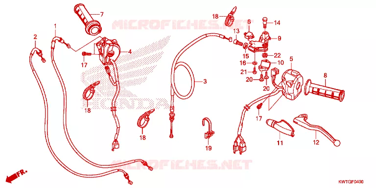 LEVIER DE GUIDON - CABLE - COMMODO Honda MOTO 300 XR 2019  XRE300H