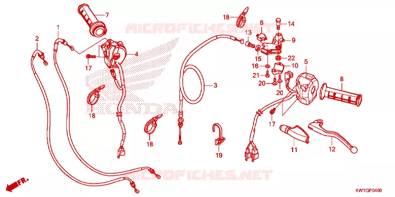 LEVIER DE GUIDON - CABLE - COMMODO Honda MOTO 300 XR 2021  XRE300H