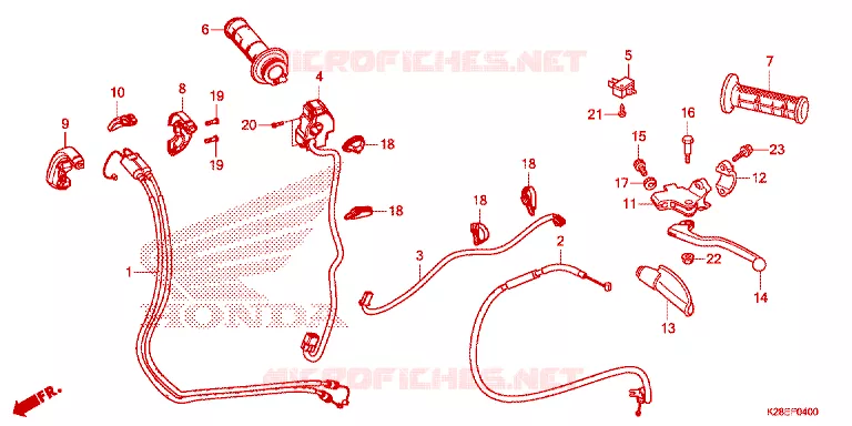COMMODO - LEVIER - CABLE Honda MOTO 125 CRF 2023  CRF125FP