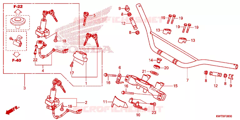 GUIDON Honda MOTO 300 XR 2013  XRE300D