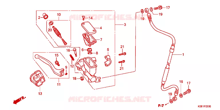 MAITRE CYLINDRE DE FREIN AVANT Honda MOTO 125 CRF 2024  CRF125FBS