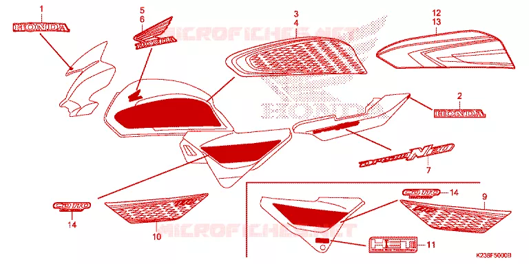 AUTOCOLLANTS Honda MOTO 110 CD 2014  CB110CME