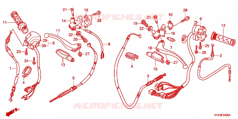 LEVIER DE GUIDON - CABLE - COMMODO Honda MOTO 150 GL 2013  GL1501WHD