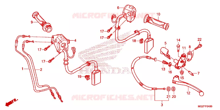 LEVIER DE GUIDON - CABLE - COMMODO Honda MOTO 500 CB 2015  CB500XAF