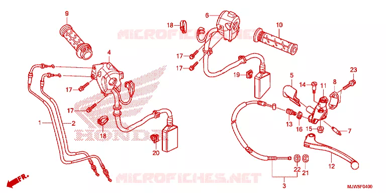 LEVIER DE GUIDON - CABLE - COMMODO Honda MOTO 500 CB 2016  CB500XAG