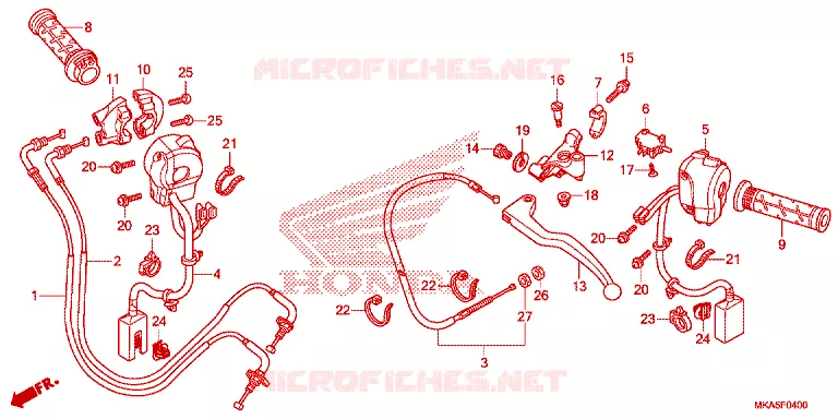 LEVIER DE GUIDON - CABLE - COMMODO Honda MOTO 750 NC 2021  NC750XAL
