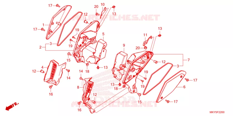 OUIES DE RADIATEUR Honda MOTO 650 CB 2024  CB650RAR