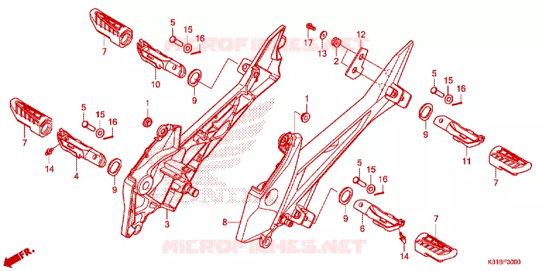 REPOSE PIED Honda MOTO 250 CB 2020  MC250CL