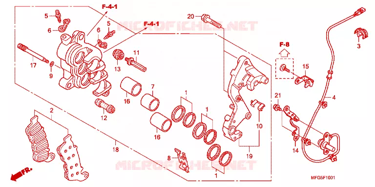 ETRIER DE FREIN AVANT DROIT Honda MOTO 600 HORNET 2013  CB600FAD_BR