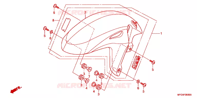 GARDE BOUE AVANT Honda MOTO 600 HORNET 2013  CB600FAD_BR