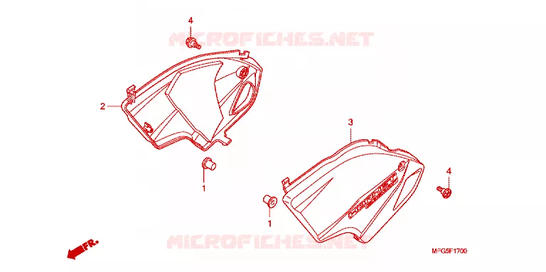 COUVERCLES LATERAUX Honda MOTO 600 HORNET 2012  CB600FAC_BR