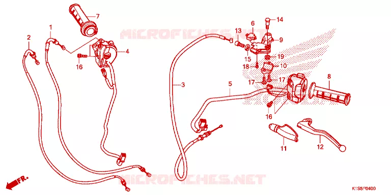 LEVIER DE GUIDON - CABLE - COMMODO Honda MOTO 160 NX 2022  NXR160EDDN