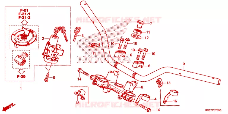 GUIDON Honda MOTO 160 NX 2019  NXR160EDDK