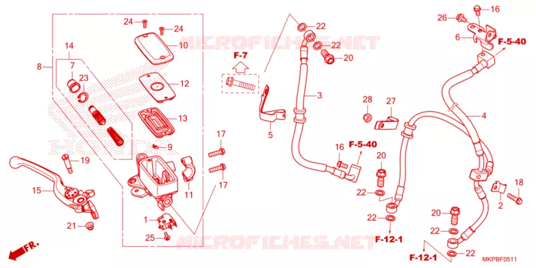 MAITRE CYLINDRE DE FREIN AVANT Honda MOTO 500 CB 2023  CB500FAP