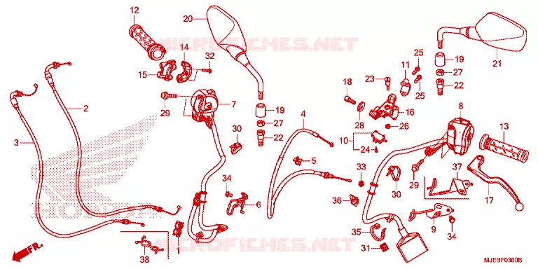 HANDLE LEVER/SWITCH/CABLE/MIRROR Honda MOTO 650 CB 2016  CB650FAF
