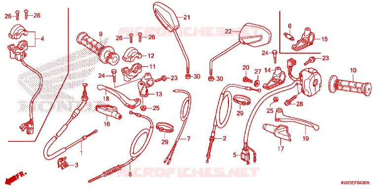 COMMODO - LEVIER - CABLE Honda MOTO 125 CG 2015  CG125ESDF
