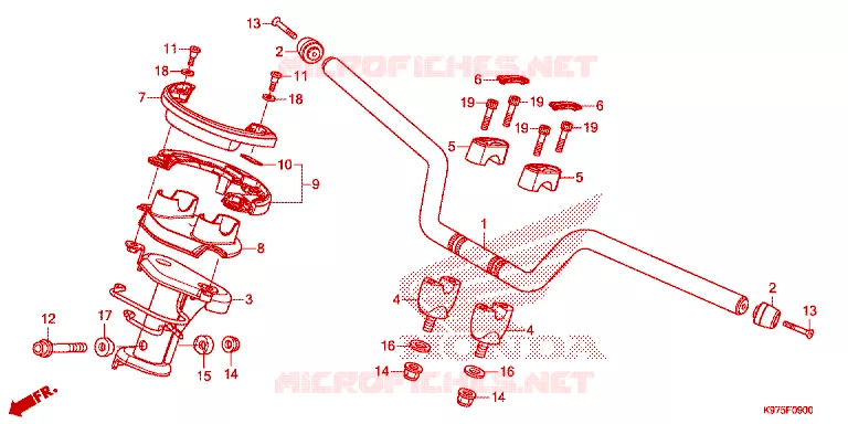 GUIDON - CARENAGE Honda SCOOTER 150 PCX 2019  WW150AK
