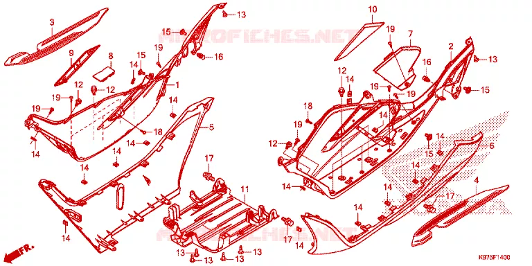 MARCHE PIEDS Honda SCOOTER 150 PCX 2023  WW150P