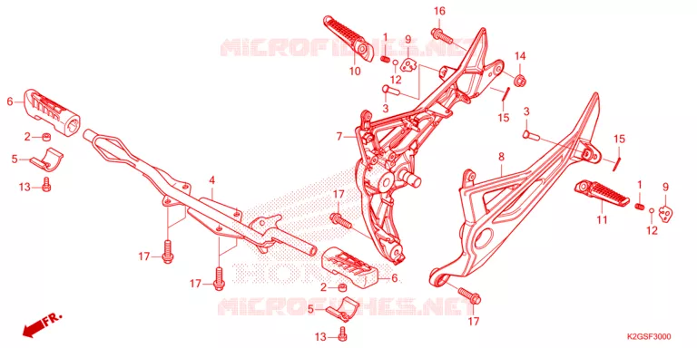 REPOSE PIED Honda MOTO 160 CG 2025  CG160EDAS