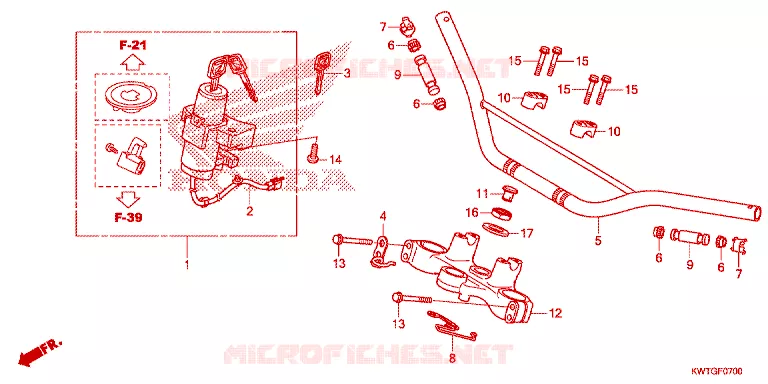 GUIDON Honda MOTO 300 XR 2018  XRE300AJ