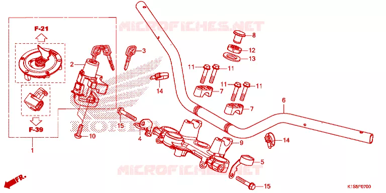 GUIDON Honda MOTO 160 NX 2021  NXR160EDDL_6BR