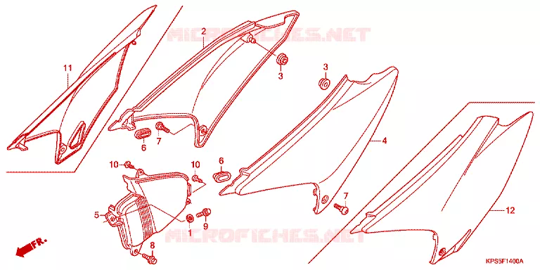 FILTRE A AIR - COUVERCLE LATERAL Honda MOTO 230 CRF 2014  CRF230FC