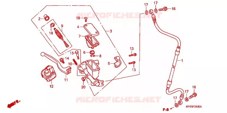 MAITRE CYLINDRE DE FREIN AVANT Honda MOTO 230 CRF 2012  CRF230FC